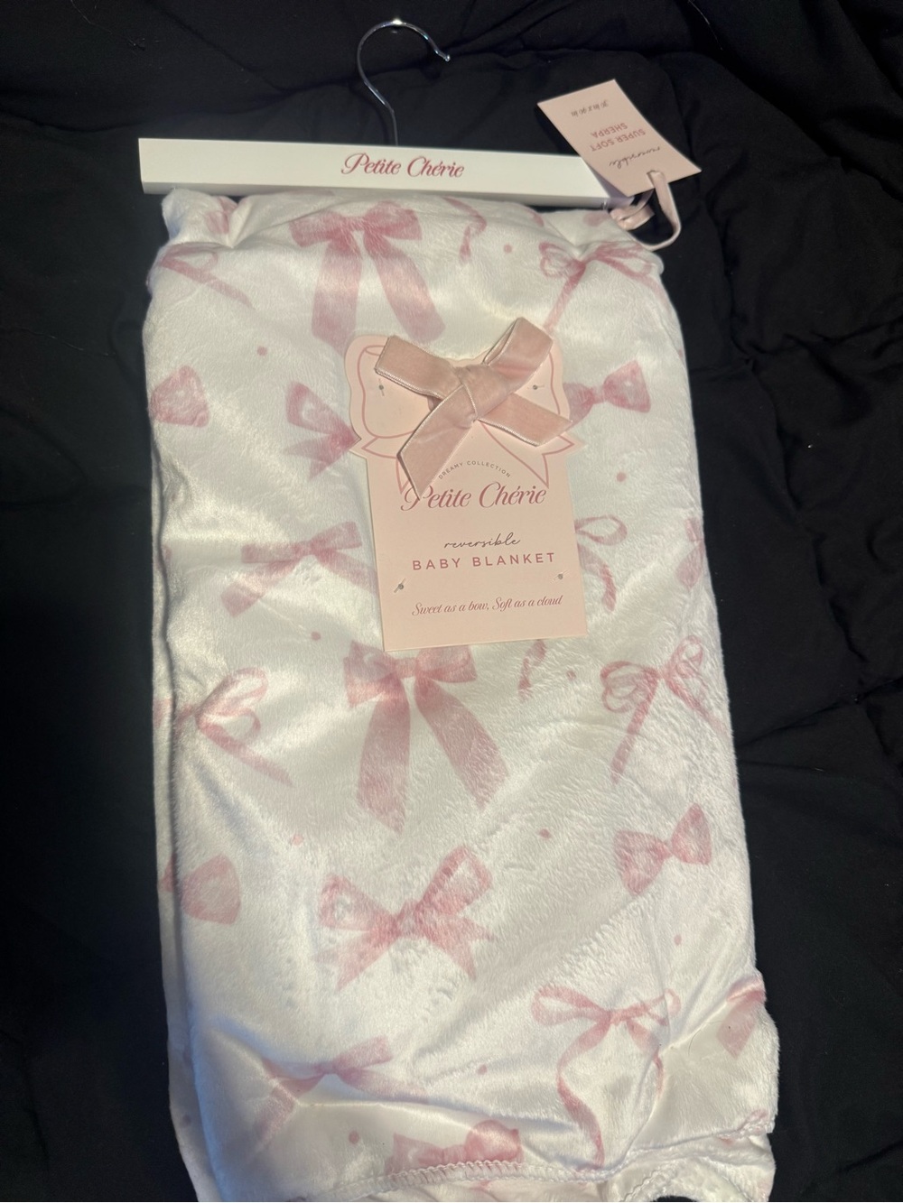 Pink Bow Baby Blanket